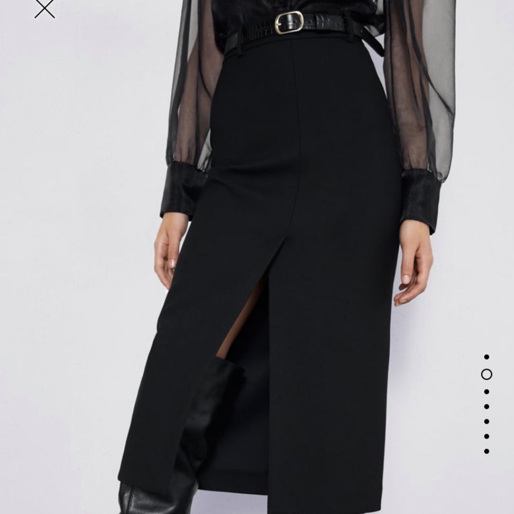 High waisted long split Zara skirt